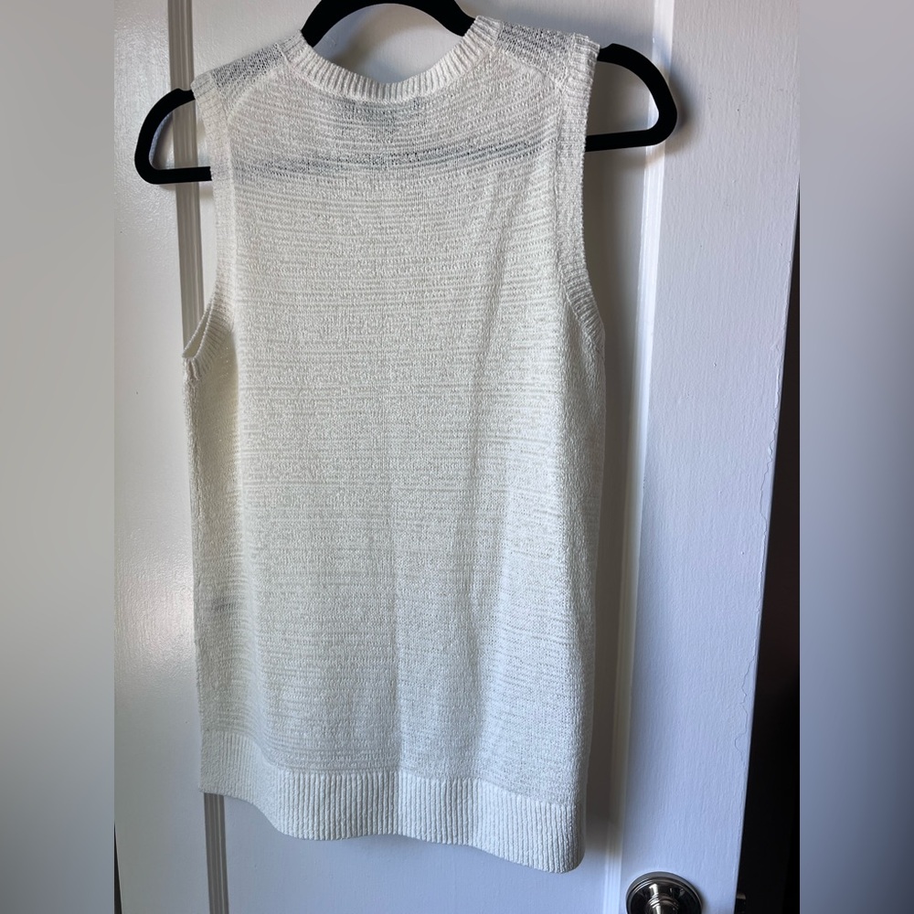 Theory White Sleeveless Knit Top - Picture 4 of 5